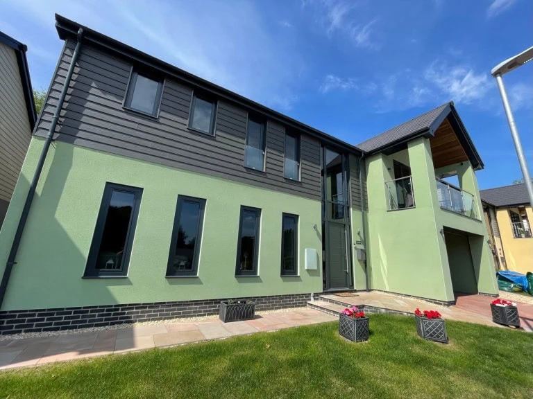Timber frame detached house